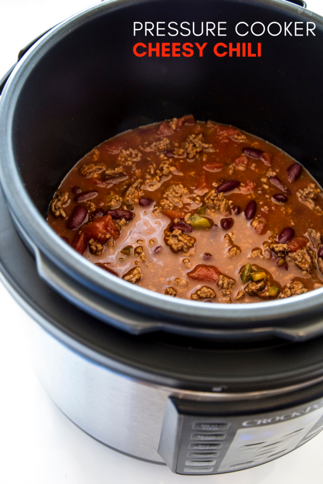 Instant Pot Pressure Cooker Cheesy Chili Recipe