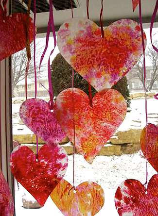 Stained Glass Hearts Valentine's Day