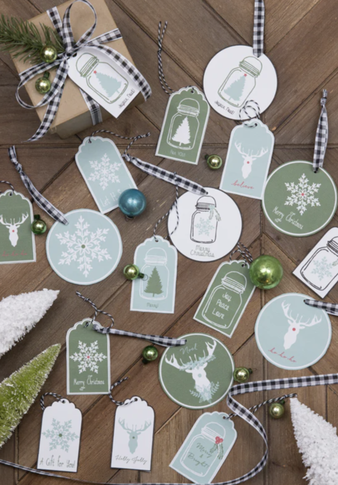 Green and Blue Christmas Gift Tags