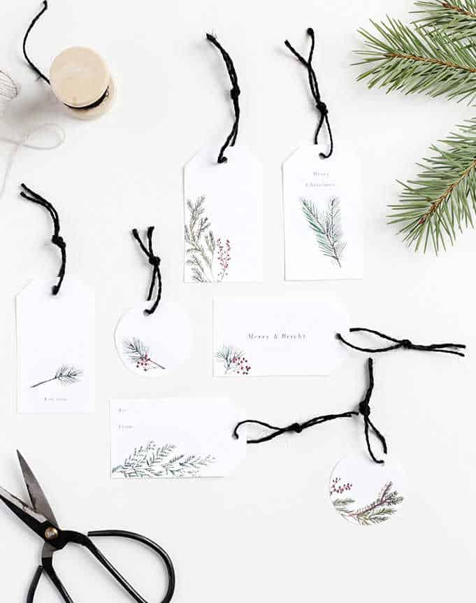 Simple Greenery Gift Tags 