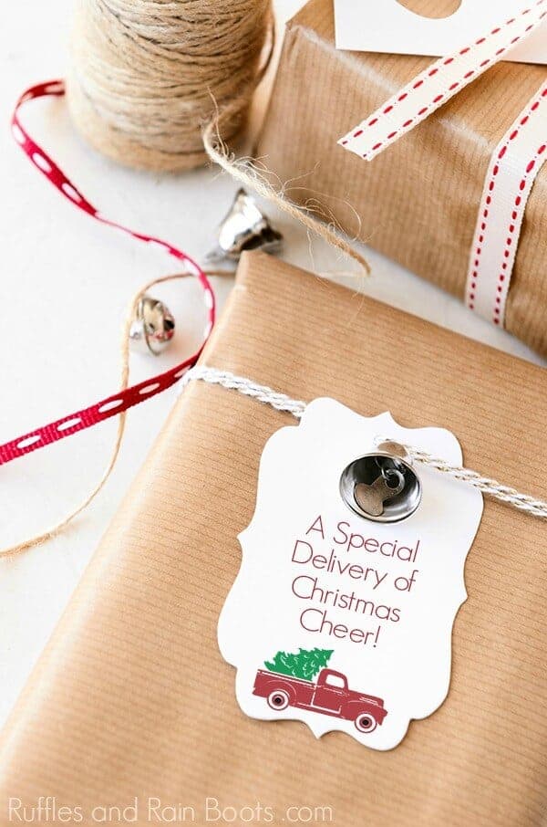 Vintage Christmas Truck Gift Tags
