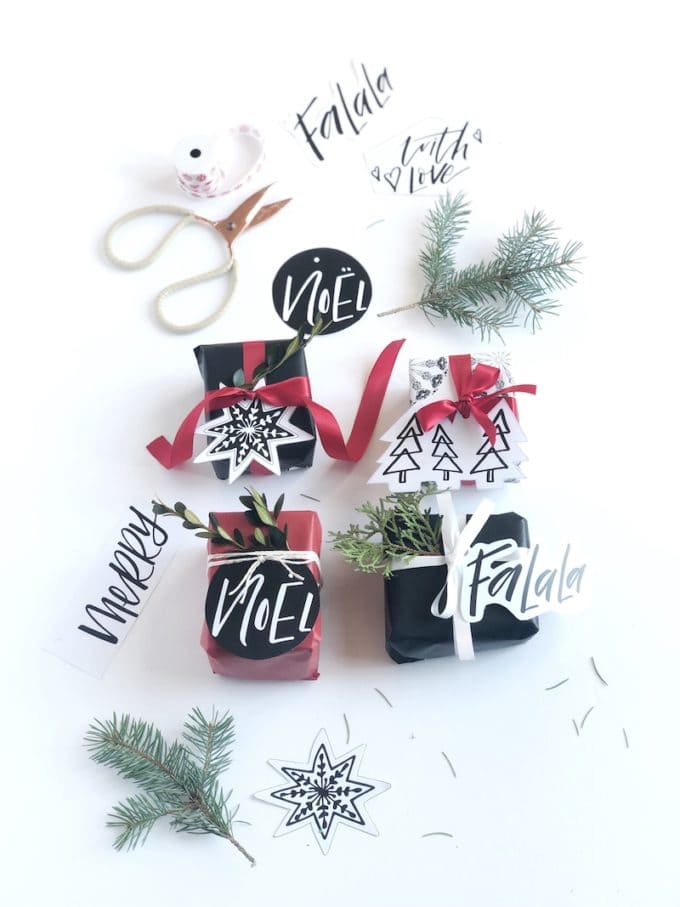 Classy Black and White Gift Tags 