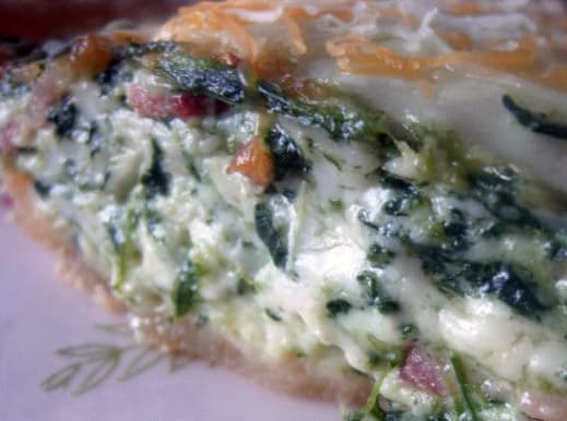 Easy Spinach, Bacon and Swiss Quiche Recipe