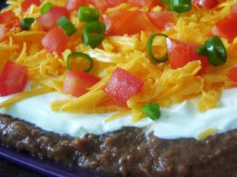 Easy 7-Layer Bean Dip Recipe - Mom Spark - Mom Blogger