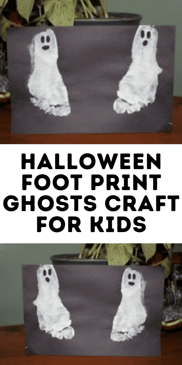 Halloween Foot Print Ghosts Craft for Kids