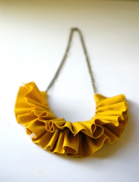 ruffled necklace yellow fashion