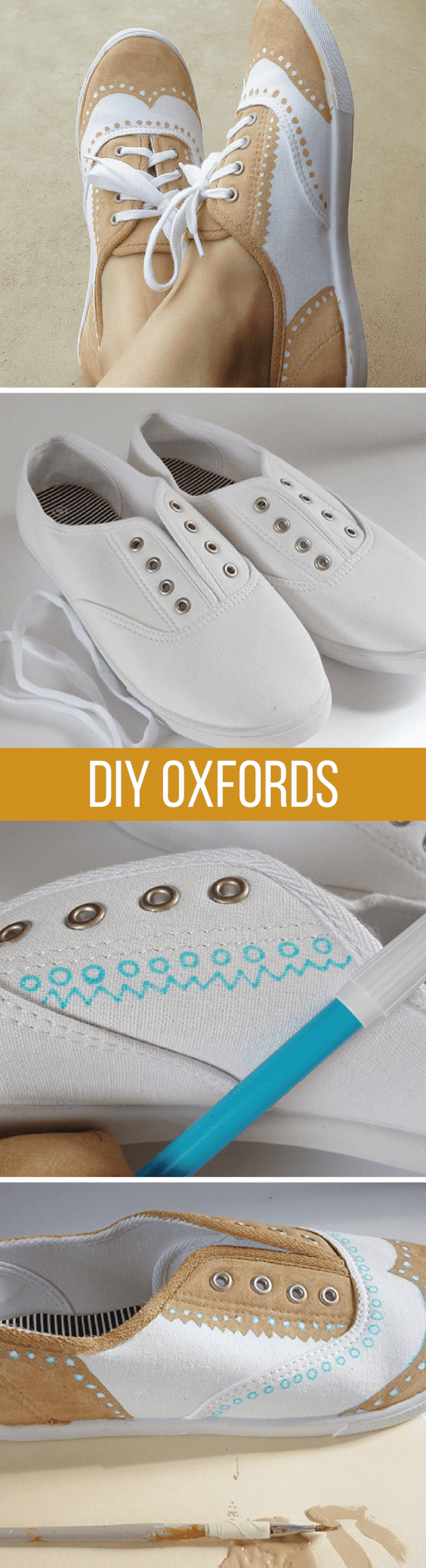 Shoe Makeover: Faux Painted Oxfords