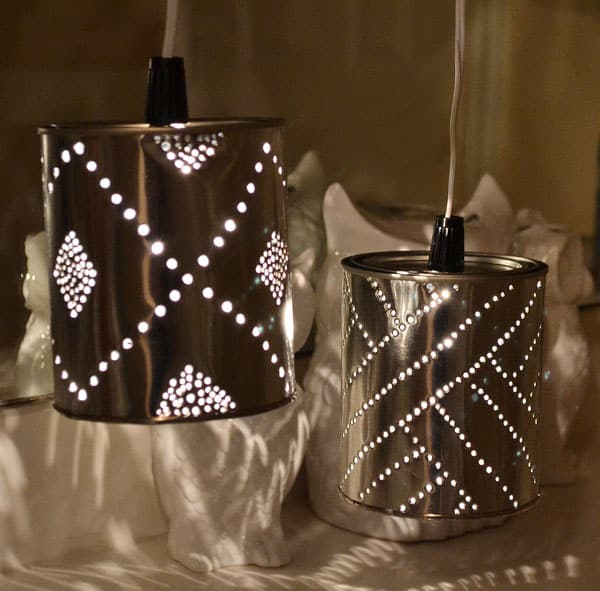 DIY Quart Tin Can Punch Lanterns
