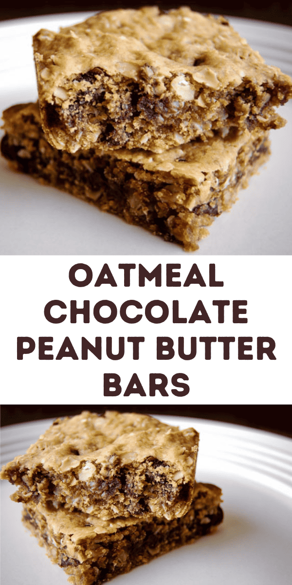 Oatmeal Chocolate Peanut Butter Bars