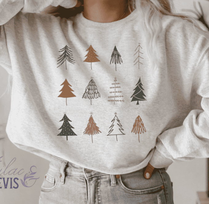Christmas Trees Sweatshirt , Christmas Sweatshirt for Women