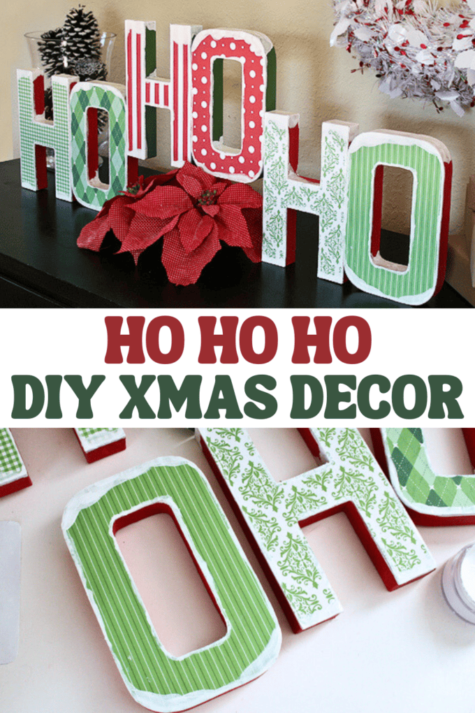 Ho Ho Ho - Mod Podge Christmas Decor DIY