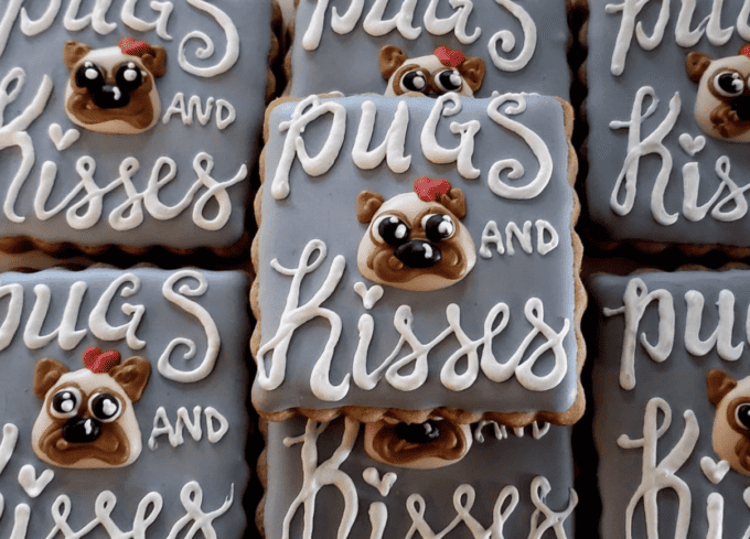 Pugs and kisses cookies