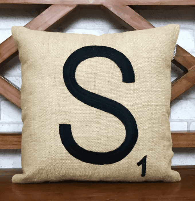 Scrabble Tile Letter Pillow
