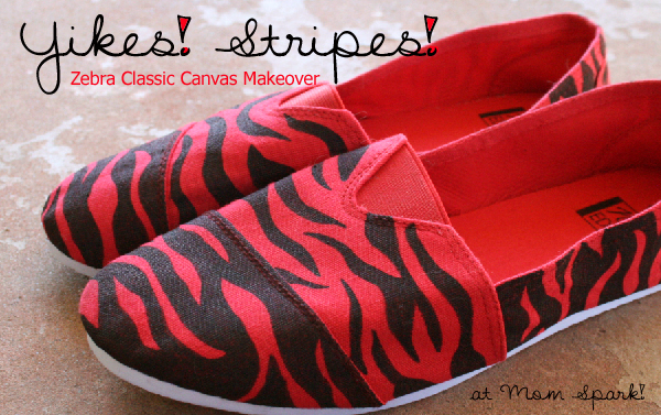 Shoe Makeover: Zebra Striped Classic Canvas Kicks Craft momspark.net