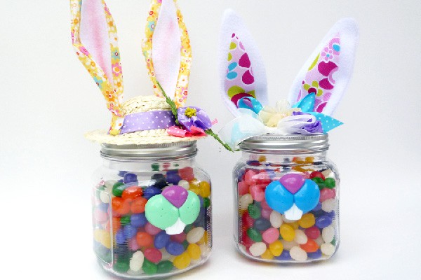 Rabbit Mason Gift Jars Easter Craft DIY Tutorial