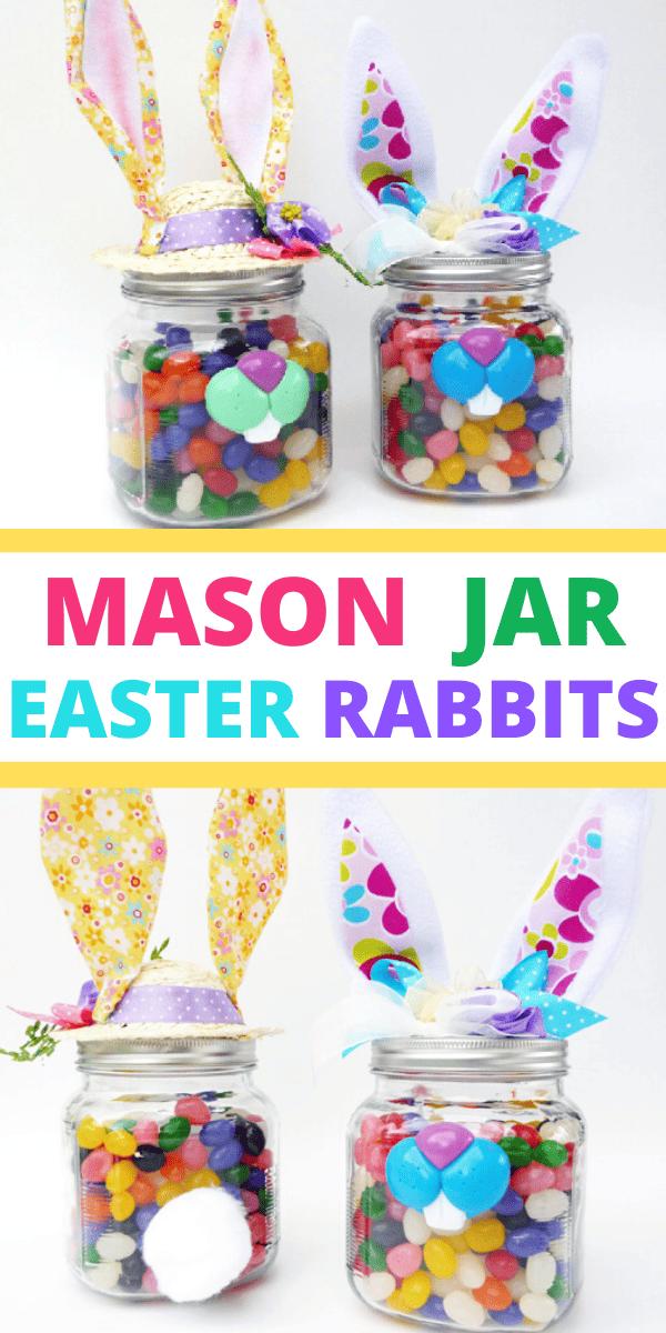 Rabbit Mason Gift Jars - Easter Craft DIY Tutorial