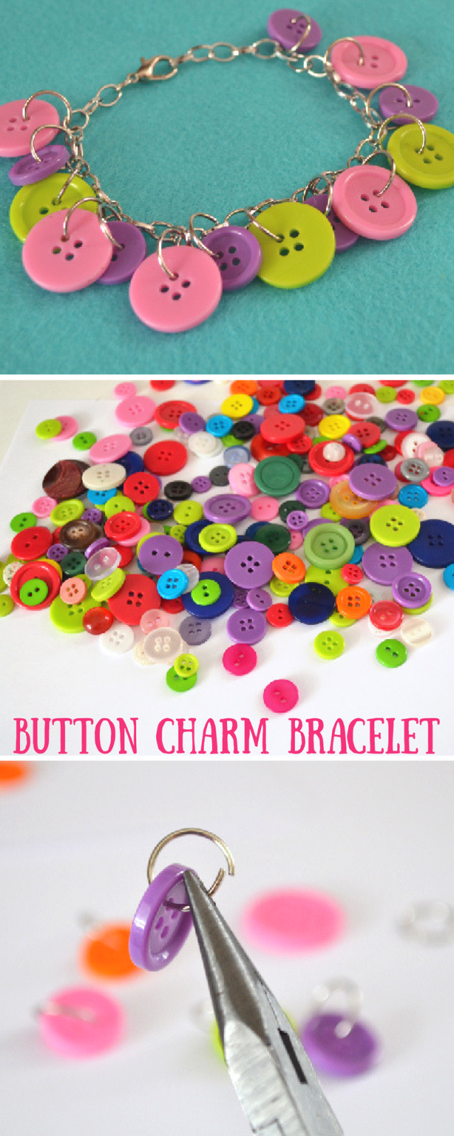 Easy and Cute Button Charm Bracelets Craft