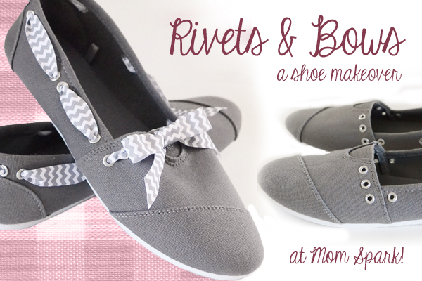 Shoe Makeover: Bows and Rivets