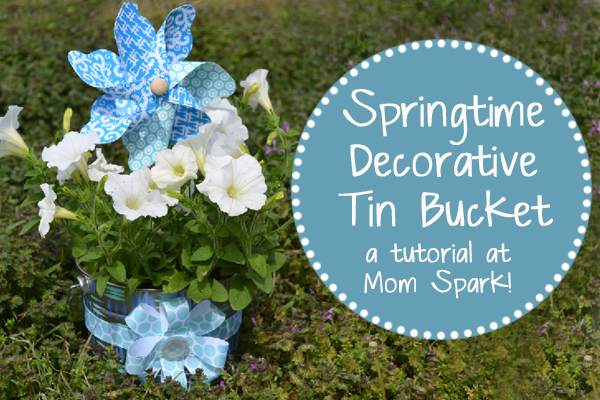 Springtime Decorative Tin Bucket Craft Tutorial momspark.org
