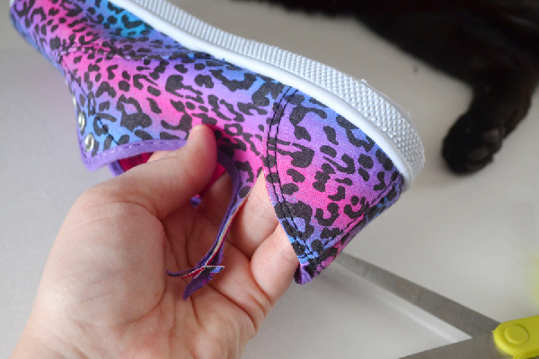 DIY Shoe Makeover: Tennies to Laced Up Flats