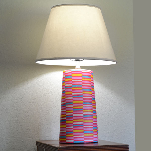 DIY Mod Podge and Gift Wrap Lamp