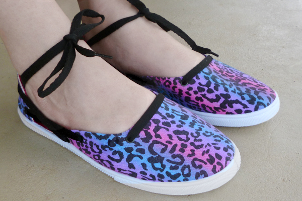 DIY Shoe Makeover: Tennies to Laced Up Flats