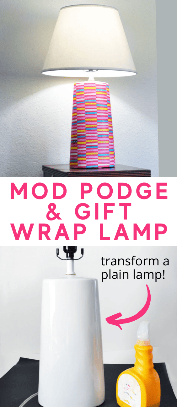 DIY Mod Podge and Gift Wrap Lamp