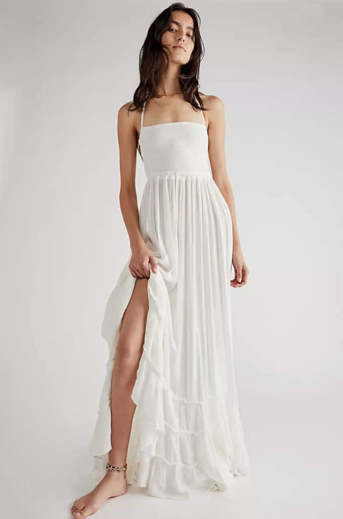 White Boho Maxi Dress