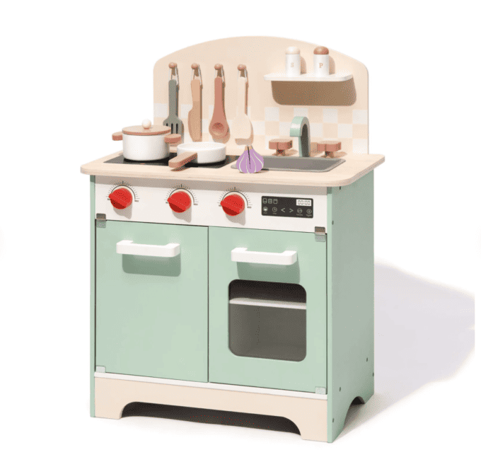 Wooden Play Kitchen,Kids Kitchen Playsets with Oven