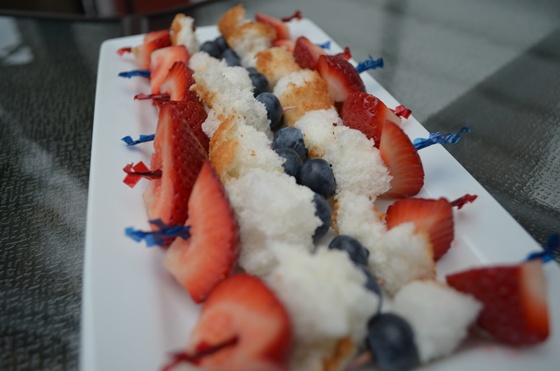 4th of July Mini Red White and Blue Fruit Kabobs