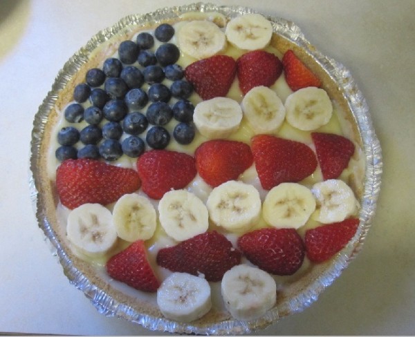 4th of july flag pudding pie