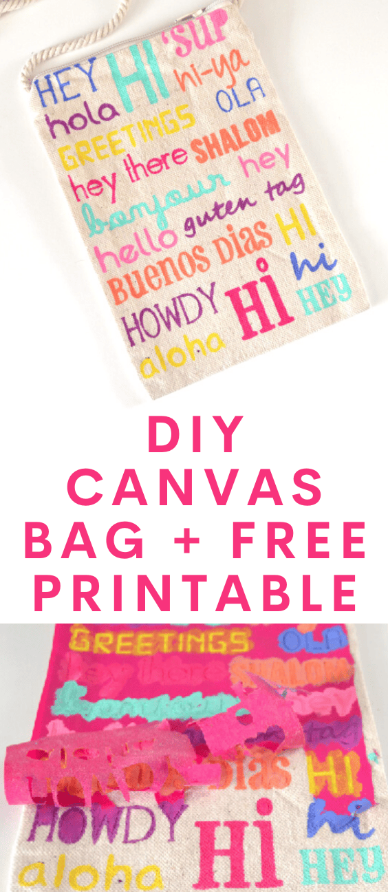 DIY Carry Canvas Crossbody Bag and Free Printable
