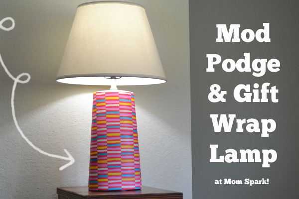 Mod Podge and Gift Wrap Lamp Craft