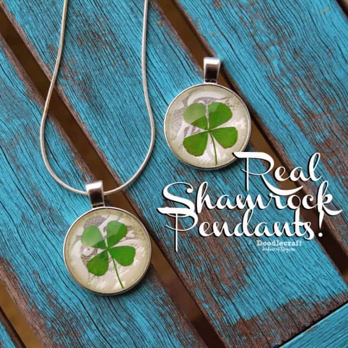 Real shamrock 4 leaf clovers lucky pendant necklaces cabochon bezel glass diy st. patrick's day jewelry earrings neckalce ring set
