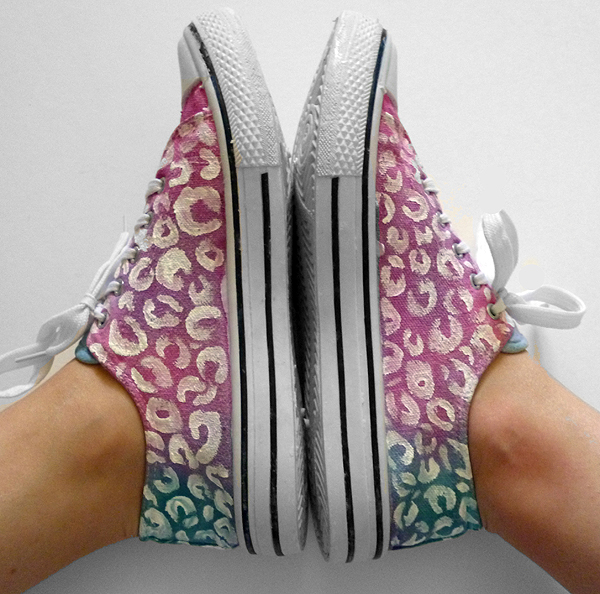 Tie Dyed Leopard Spotted Shoes Makeover