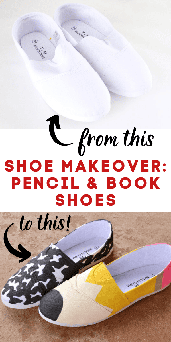 DIY Shoe Makeover: Pencil & Composition Book Shoes