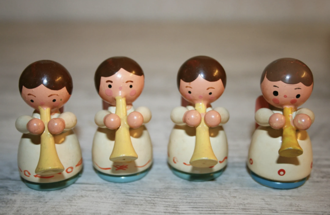 Miniature Hand painted Wooden Angels 
