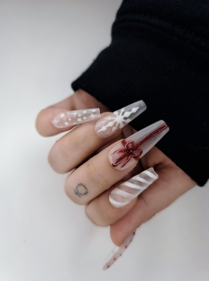 clear christmas nails