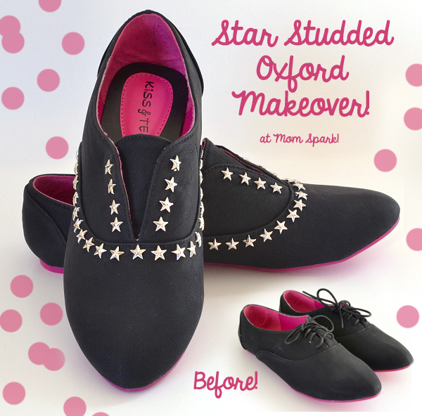 Shoe Makeover: Star Studded Oxfords (No Laces!)