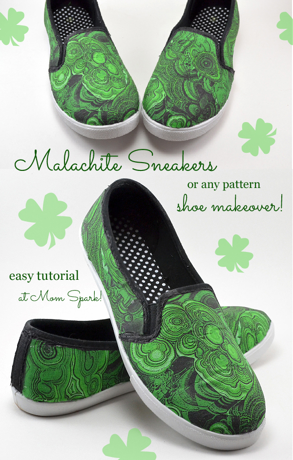 DIY Shoe Makeover: Malachite St. Patrick's Day Sneakers