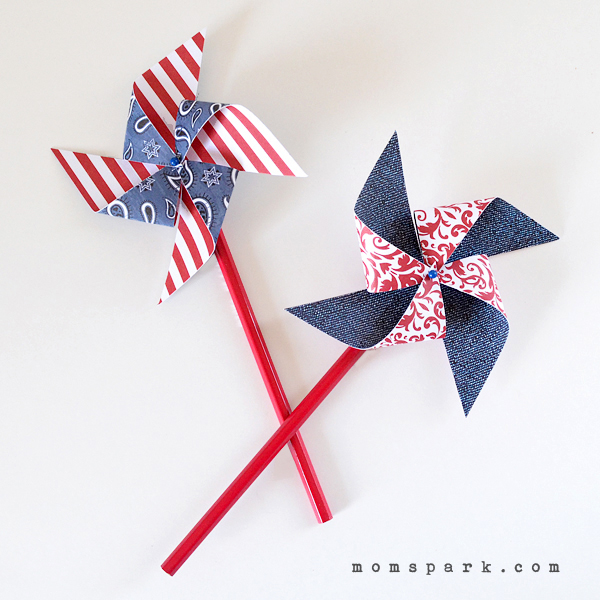DIY: Fourth of July Paper Pinwheels - Mom Spark - Mom Blogger