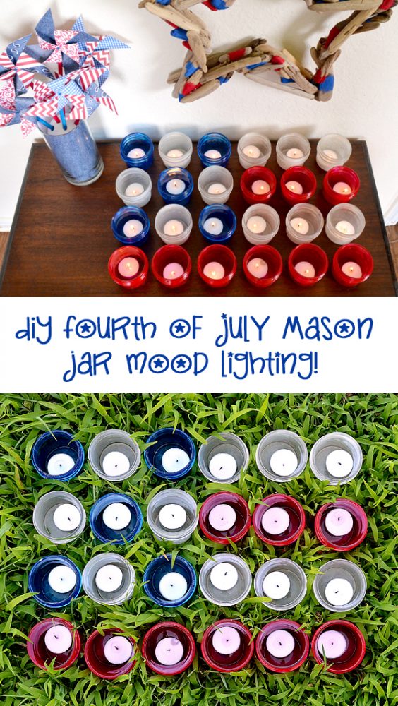 DIY Fourth of July Mason Jar Mood Lighting
