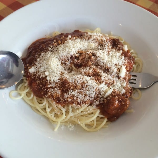 spaghetti bolognese from the GoodFare Italian Cafe