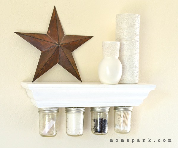 This magnetic mason jar storage shelf is simple to make, incredibly functional and super cute to boot! Full tutorial.