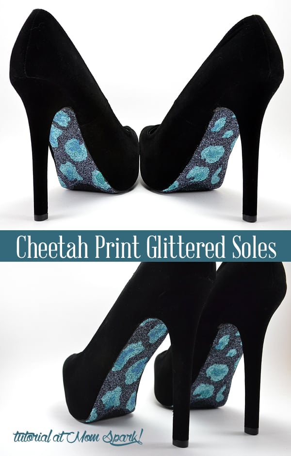 DIY High Heel Cheetah Print Glittered Soles