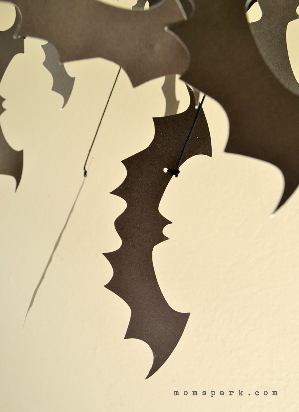 DIY Halloween Paper Bat Chandelier