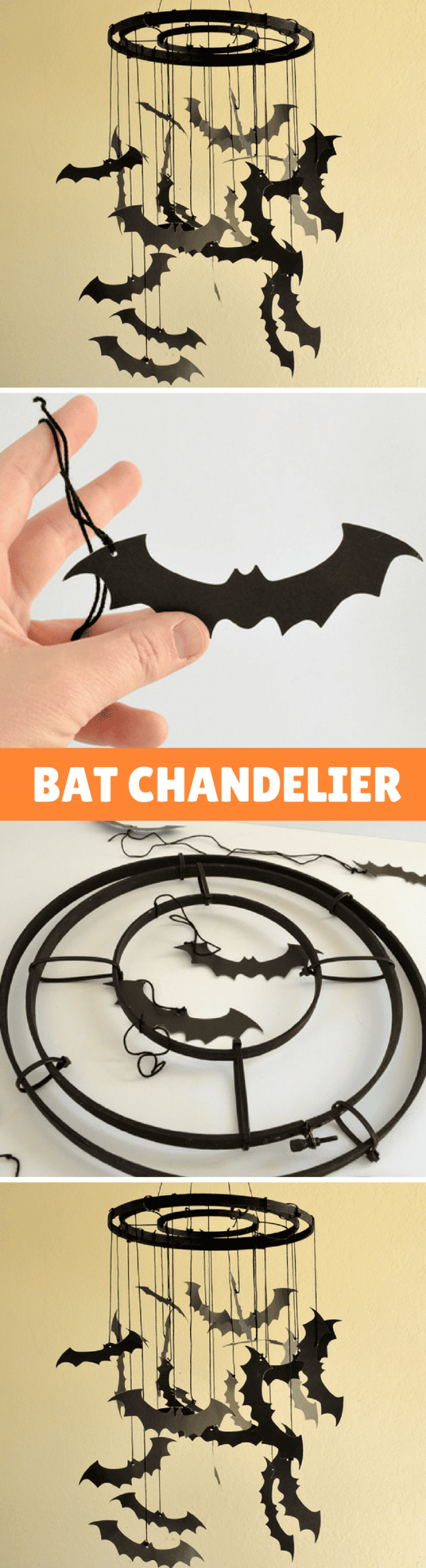 DIY Paper Bat Chandelier Tutorial