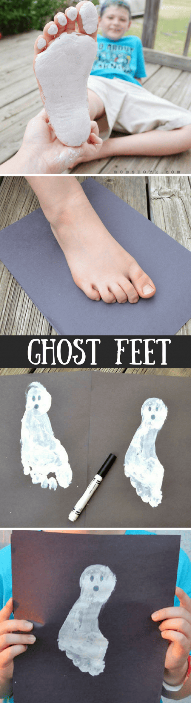 DIY Ghost Feet Halloween Kid Craft