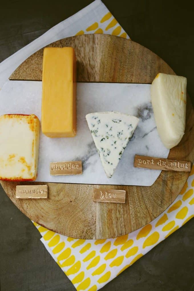 DIY Gold Cheese Labels