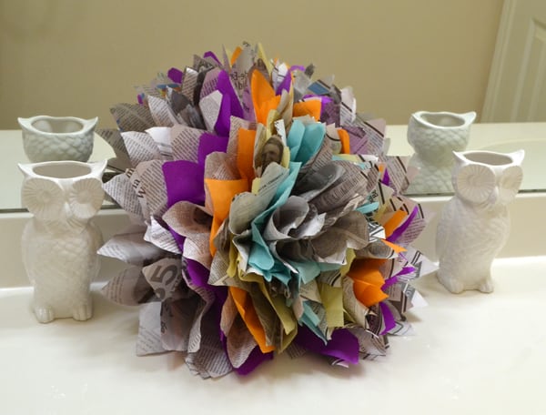 Newspaper and Tissue Paper Flowers Tutorial